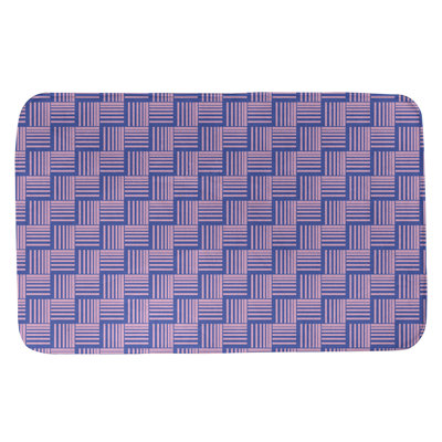 Tapis de bain géométrique antidérapant rectangulaire à rayures baskettressées