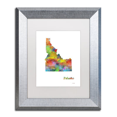 « idaho state map-1 », impression encadrée encadrée
