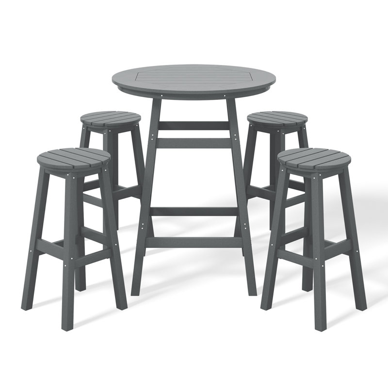 Laguna 5-Piece Round Bar Set, Gray