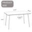 51,67 po - Bureau de salle à manger en verre lisse avec surface trempée et détails en métal noir, sièges 4 et 6 pour les rassemblements sociaux Table rectangulaire minimaliste moderne de 51 po, structure de 0,31 po, grande cuisine de salon-1432394898