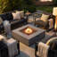 50000 BTU Square MGO Propane Fire Pit Table, Outdoor Patio Gas Fire Table with Tank Storage, Tank Cover Not Included