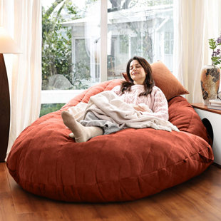 Grand fauteuil à billes, canapé géant de 6 pi avec housse amovible, grande chaise longue rembourrée de mousse pour le salon, la chambre à coucher et le dortoir - vert matcha