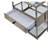 Leeroy Contemporary Glass Frame Rectangular Nesting Table Set with Storage in Antique Brass and Clear