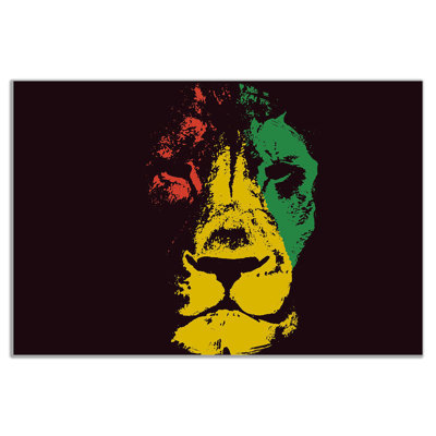 Jamaican Rasta Lion 1 Piece Wrapped Canvas Wall Art
