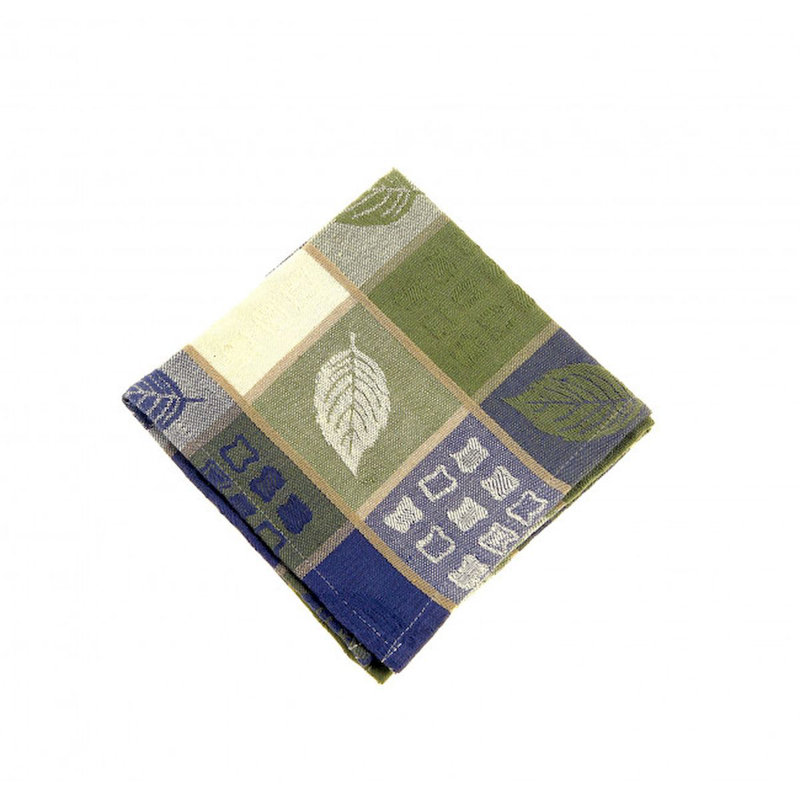 Set Of 4 Green Leaf Pattern Napkins