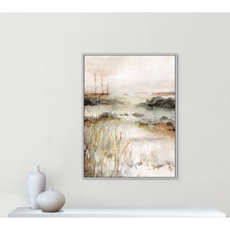 Impression de méandres de la rivière Wylder par Carol Robinson, H 49,5 po x l 37,5 po, Blanc