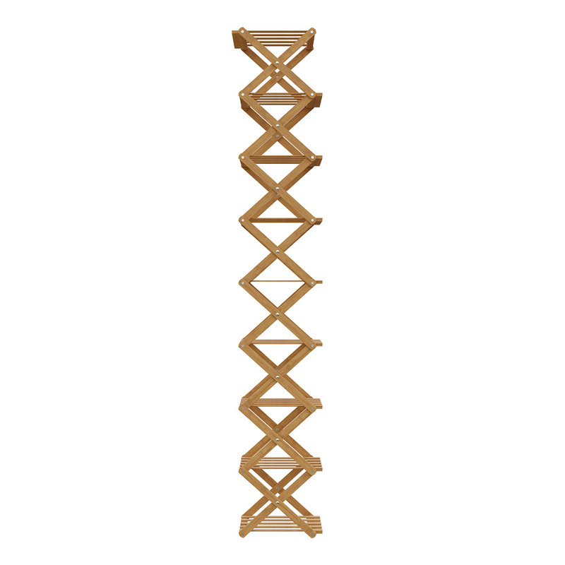 Stackable Shoe Rack, 139cm H x 26cm W x 26cm D, Light Brown