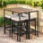 5-piece Outdoor Dining Table Sets Included 1 Foldable Table And Stools With Cushions-1518900120