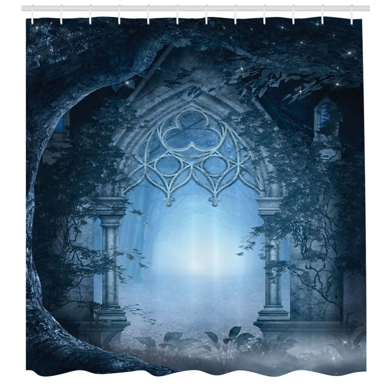 Shower Curtain with Hooks Included, 69" H x 105" W