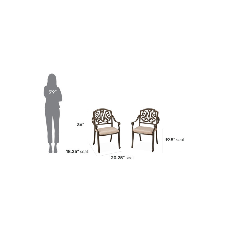 Chaise de terrasse avec coussin Yates, Taupe