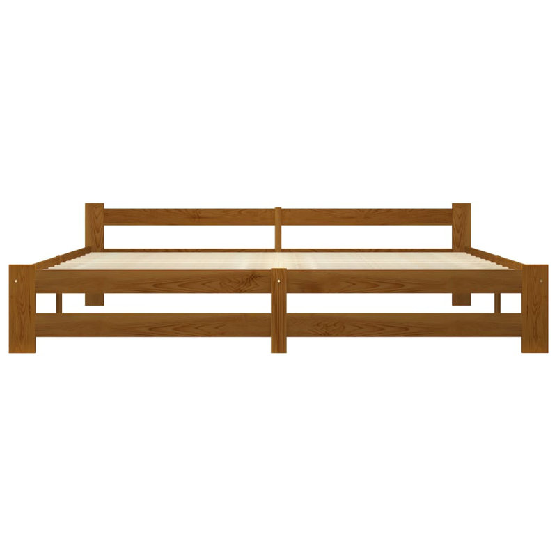 Berna Solid Wood Bed, Honey Brown, European Single (90 x 200cm)