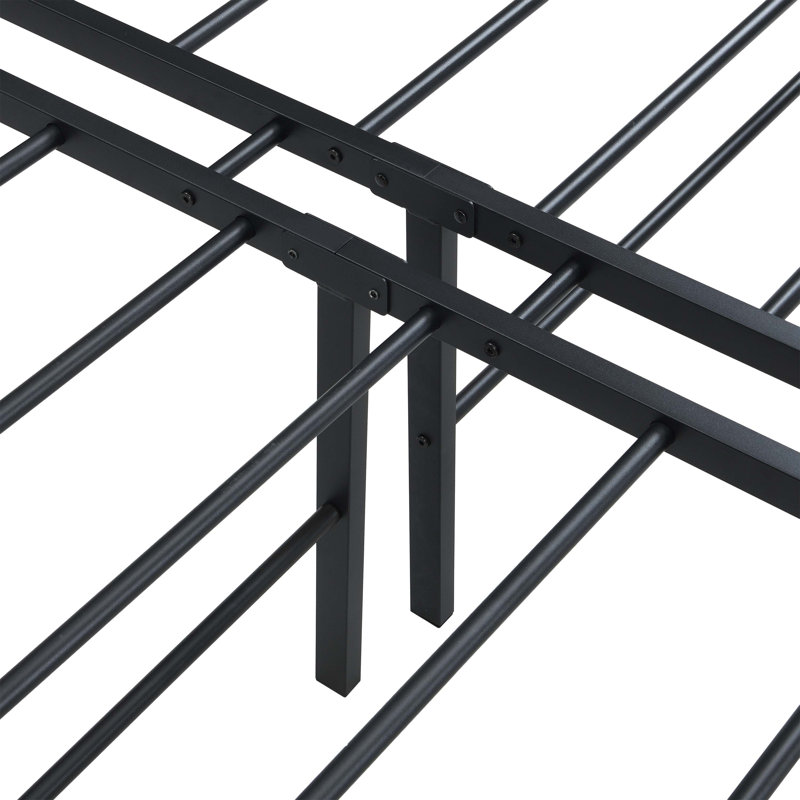 Heavy Duty Metal Bed Frame with Quick Assembly, Noise-Free Design and Ample Under-Bed Storage for a Comfortable Sleep, Queen
