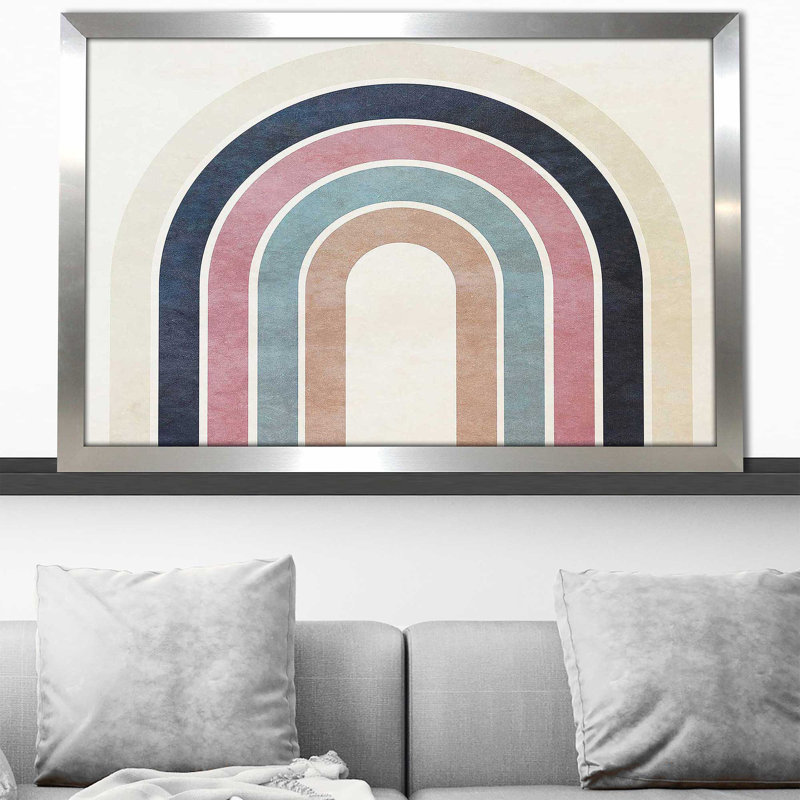«Over the Rainbow» par SD graphiques studio - impression, H 33,5 po x l 49,5 po x P 1 po, Encadrement argenté