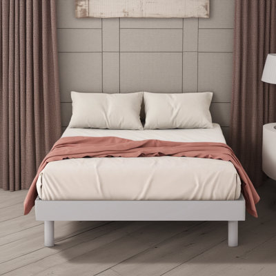 Taille simple convenant à une base de lit plateforme flottante de conception moderne (gris)