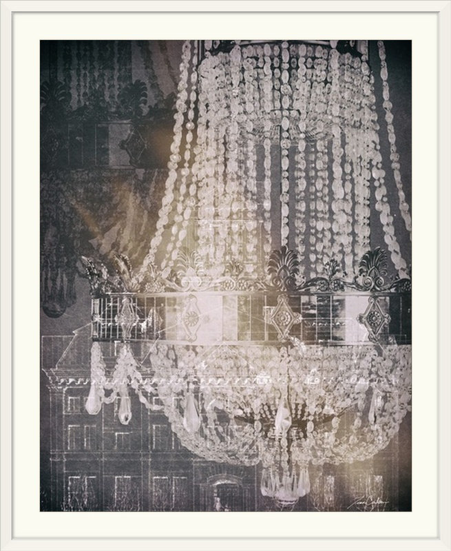 «Chandelier» par Tina Carlson, impression, Cadre blanc, H 23 po x l 20 po x P 1 po