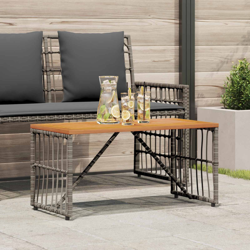 Charessa Rectangular Outdoor Coffee Table , 80cm W 40cm D, Grey