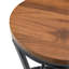 Ensemble de table de bar compacte 3 pièces avec 2 tabourets, plateau rond en panneau de fibres à densité moyenne noyer 31,5 po, structure en métal noir élégant, ensemble de comptoir de cuisine industriel
