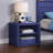 Blue Finish Nightstand  W/Usb-626111756