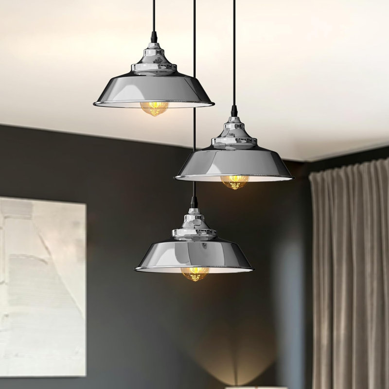 3 - Light Cone Pendant, Chrome