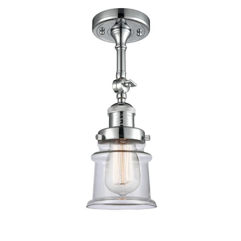 Applique murale articulée à 1 lumière Bartolmeu, Ampoule incandescente rétro de 60 watts, Transparent, Chrome poli