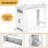 Bar Table Faux Marble Pub Table with 7 Hanging Hooks Compartment