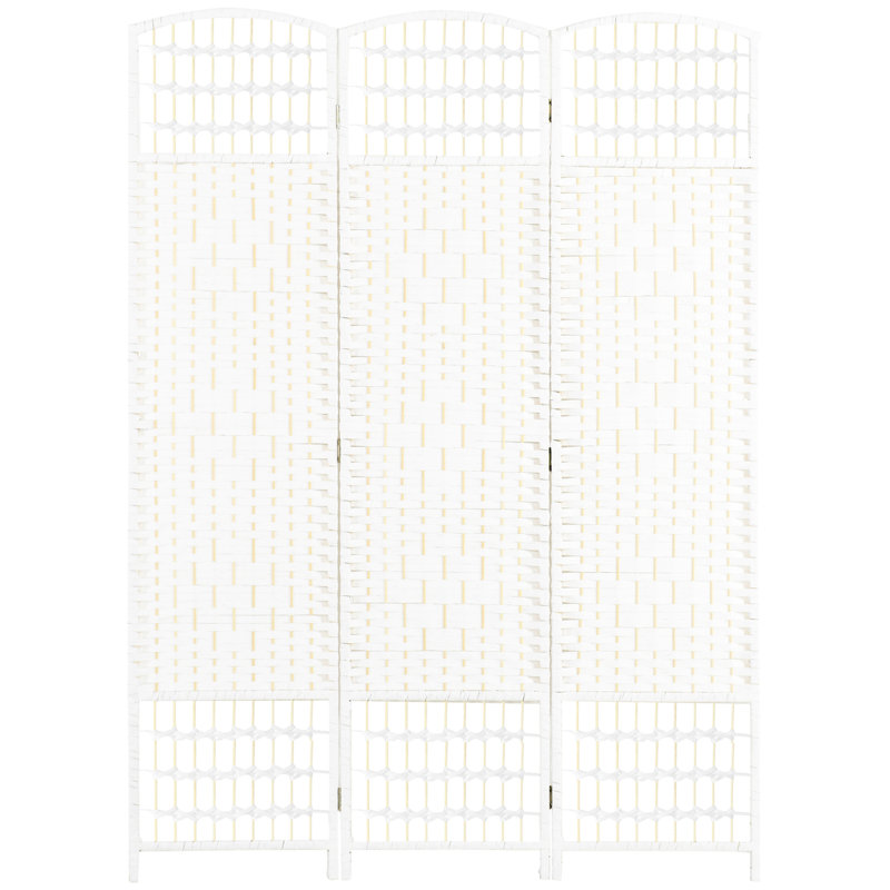 Paravent pliable à 3 panneaux, écran de confidentialité de 1,70 m, cloison en fibre ondulée blanche pour la maison et le bureau, polyvalent et élégant, respirant