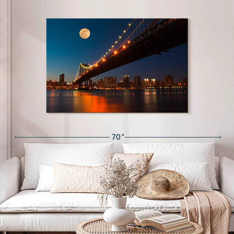 Moonlit Manhattan Bridge