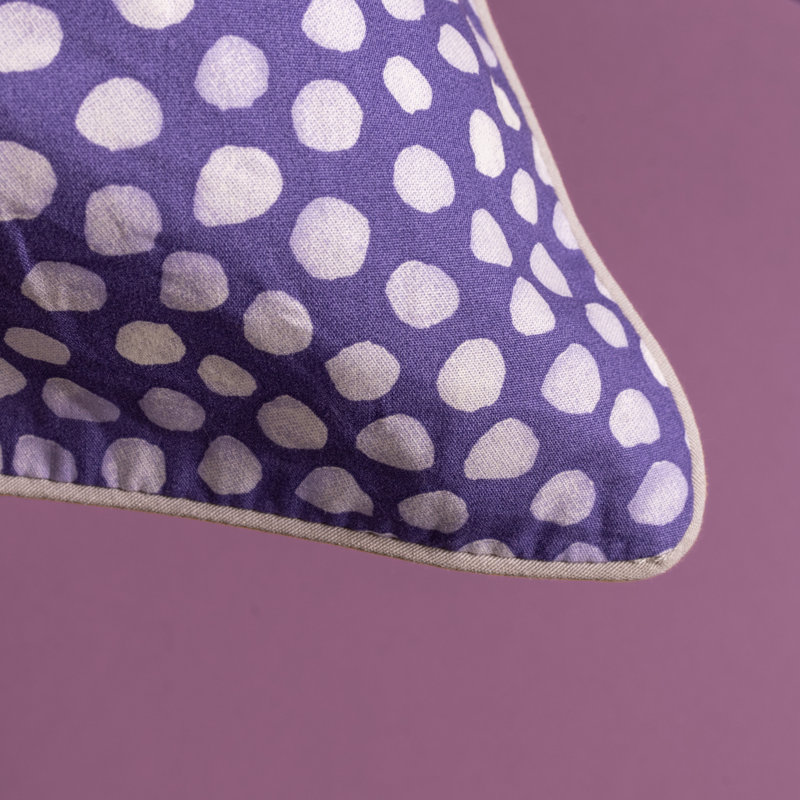 152 Thread Count Polka Dots 100% Cotton Percale Pillow Case, Lavender