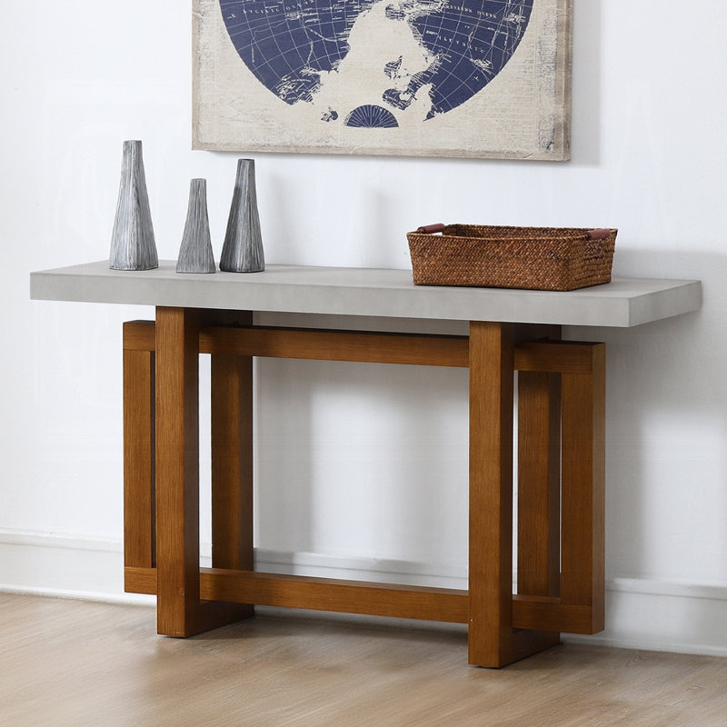 Table de canapé, plateau et finition noyer