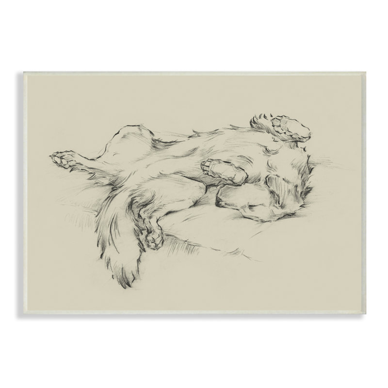 «Dog Napp Pet Pet», art mural sur bois par Ethan Harper, Plaque murale, H 10 po x l 15 po x P 0,5 po