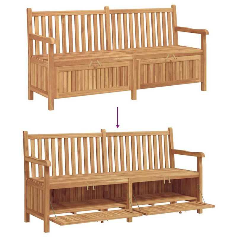Solid Wood Outdoor Bench, 90cm H x 180cm W x 60cm D