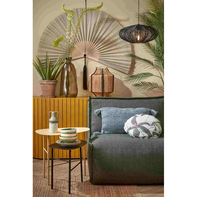 Jute Lantern, Black, 39cm H x 30cm W x 30cm D
