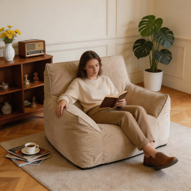 Fauteuil à billes Allea Velveteen, Taupe