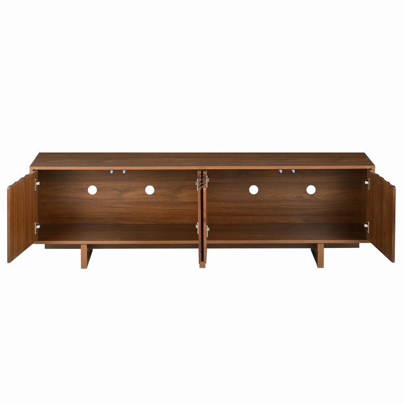 Leathia 69.6'' Wood TV Stand For Tvs Up To 75", Walnut