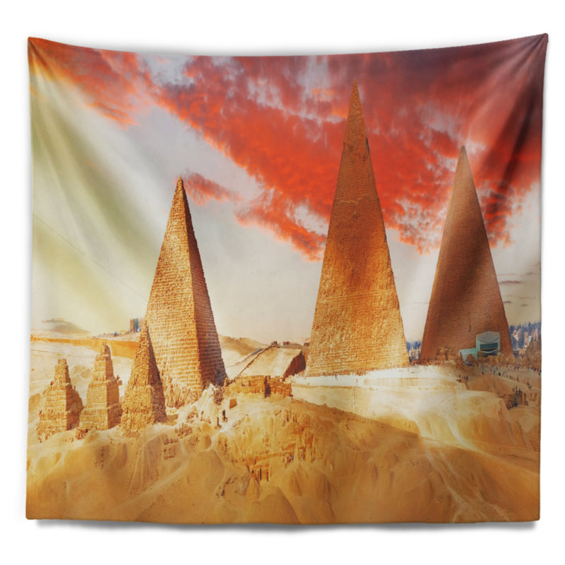 Paysage des grandes pyramides à la tapisserie de gizeh, H 50 po x l 60 po