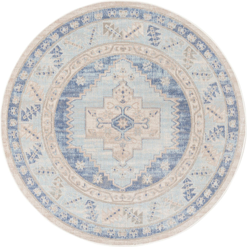 Parchette Oriental Indoor Rug, Round 5'