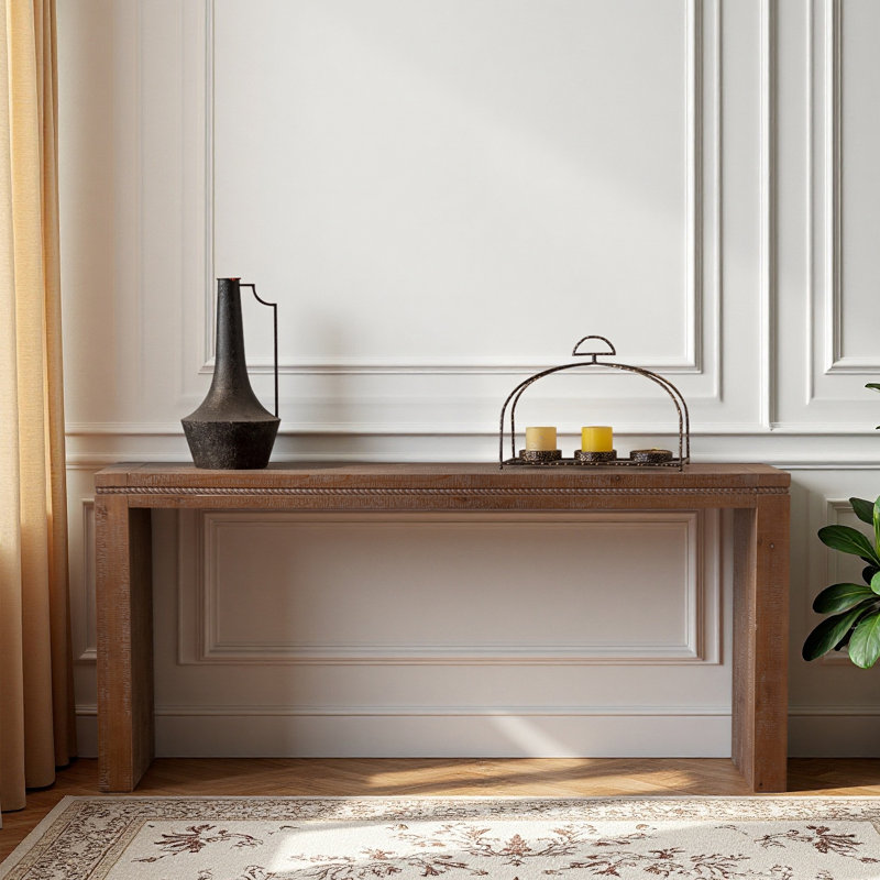 Console en bois massif pour le salon, longue table de canapé derrière le canapé, table d'entrée étroite rétro pour le vestibule du couloir