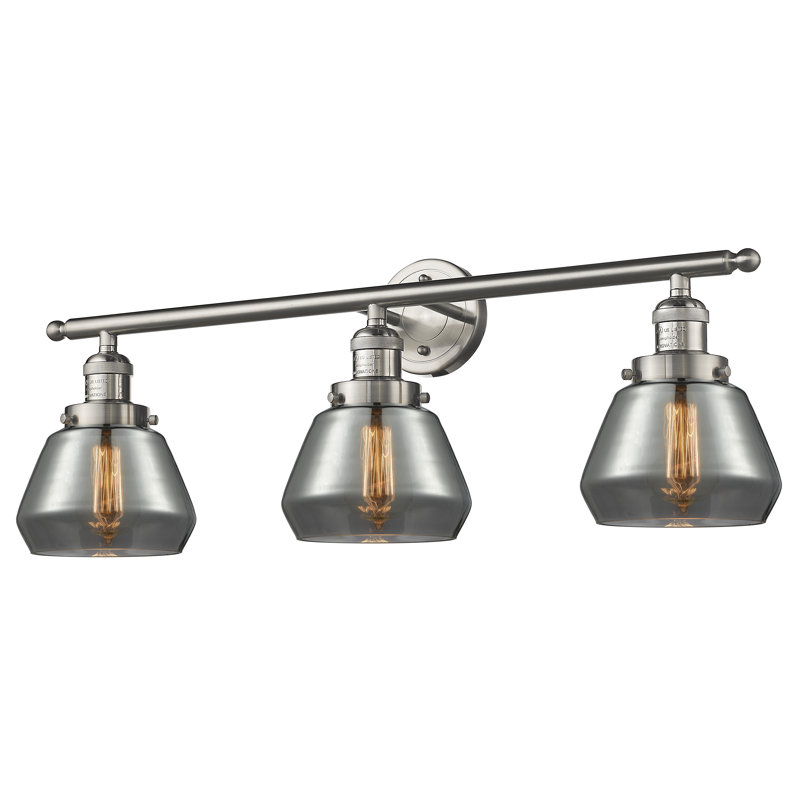 Chill 3 - Light Dimmable Vanity Light, Brushed Satin Nickel, Smoked