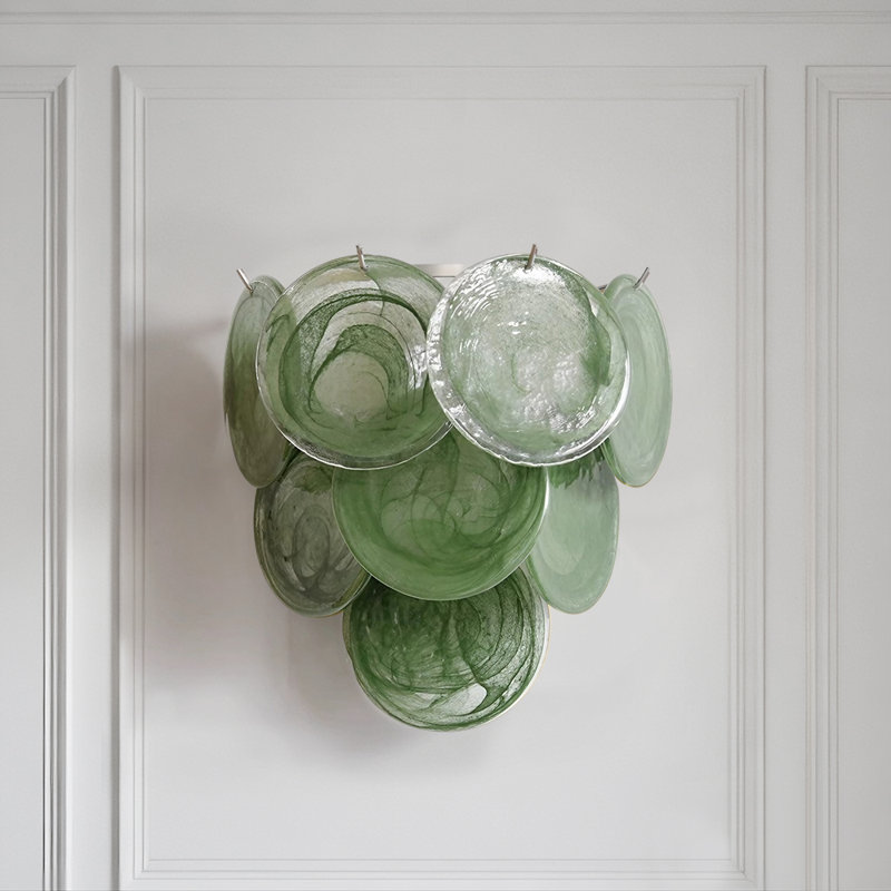 3-Layers Round Colorful Shell Glass Wall Light