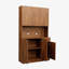 70,87 "de hauteur avec garde-robe et armoire de cuisine, avec 6 portes, 1 tablette ouverte et 1 tiroir pour la chambre à coucher, noyer