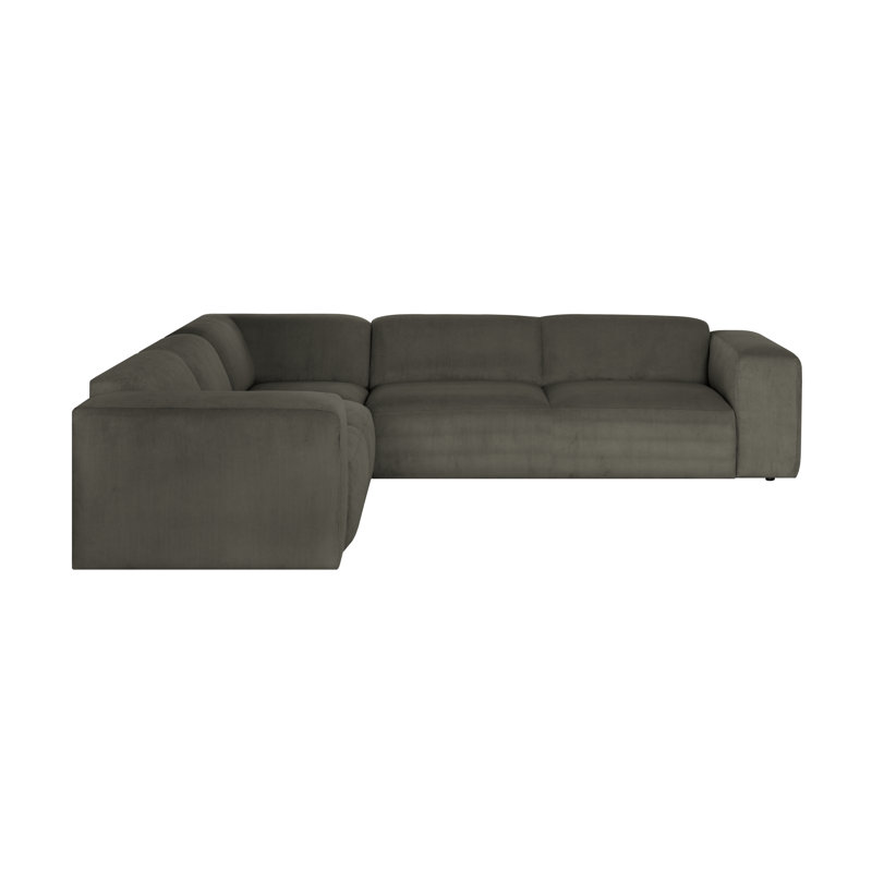 Chiodo Ecksofa- large sofa element - corner with medium-sized sofa element, Anthracite