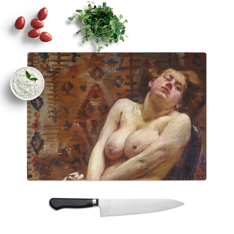 Female Nude by Lovis Corinth Chopping Board, 20cm W x 28.5cm L