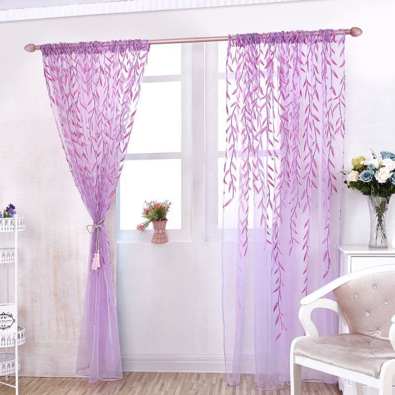 Altino Semi Sheer Curtain Single Panel, 39" W x 106" L, Purple