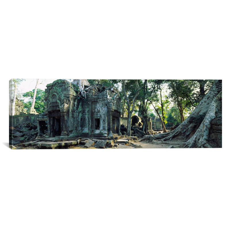 «Old Ruins of a Building, Angkor Wat, Cambodge», reproduction de photo sur toile, H 20 po x l 60 po x P 1,5 po, Toile tendue