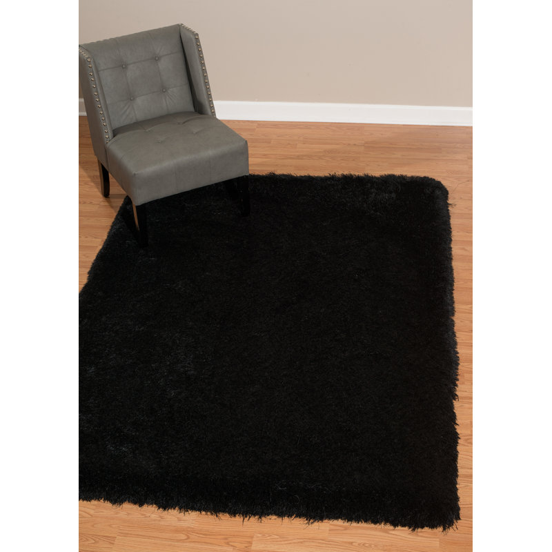 Tapis noir en polyester Kress, Rectangle 7 pi 10 po x 10 pi 6 po