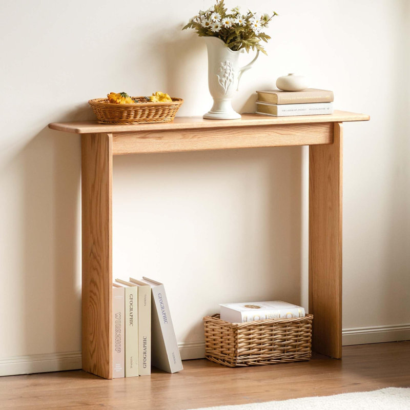 Solid Wood Console Table for Entryway, Natural