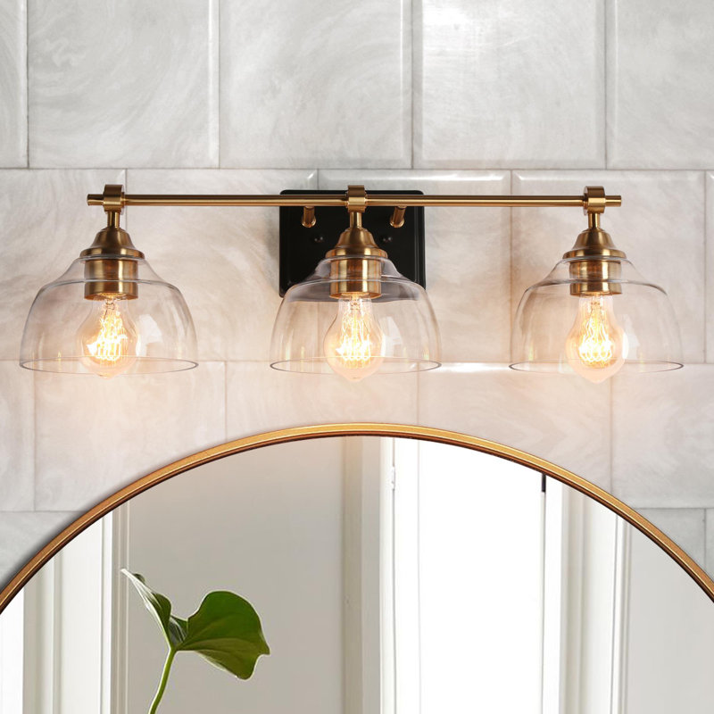 Aura 3- Light Dimmable Copper/Black Modern Vanity Light, 3
