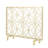 Iron Fireplace Protector, Overlapping Circle Pattern, Single, Gold Stylish Screen, Geometric Overlap, Single Panel, Golden Hue