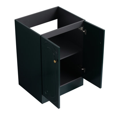 Modern Dark Bathroom Cabinet With Soft-Close Doors & User- 24" Freestanding Vanity - , Modern,