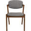 Noyer foncé et gris Mid-Century chaises de salle à manger modernes (deux 2 chaises -